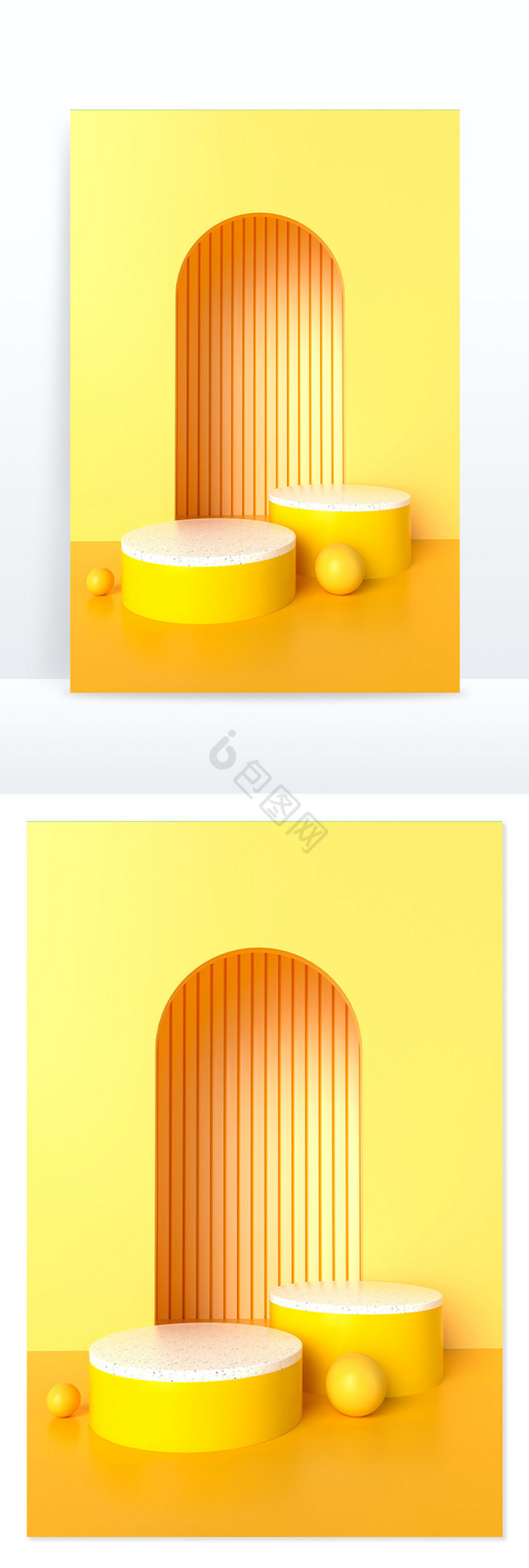 【3d黄色几何立体海报】图片下载-包图网