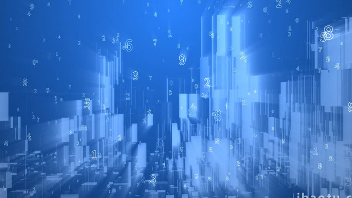 蓝色粒子科技大数据背景视频AE