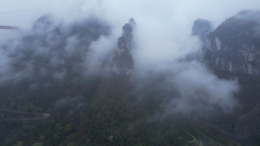 自然震撼湖南德夯大峡谷云雾航拍