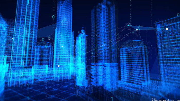 科技数据城市背景视频展示