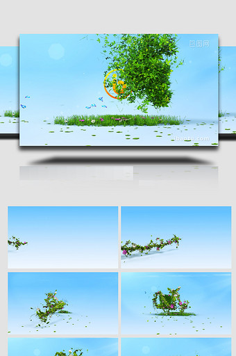 LOGO植物动画片头AE模板图片