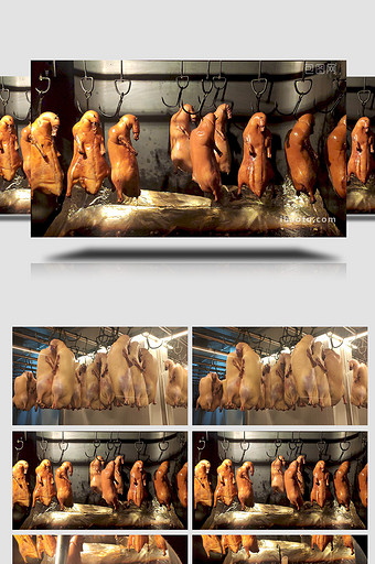 烤鸭烘烤肉类家禽美食制作实拍图片