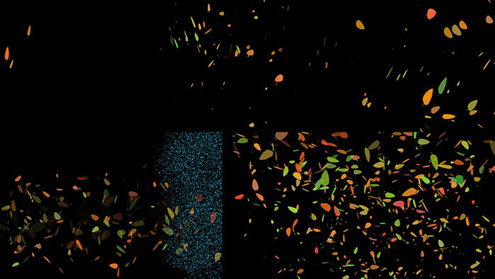 五彩粒子树叶背景元素AE模板
