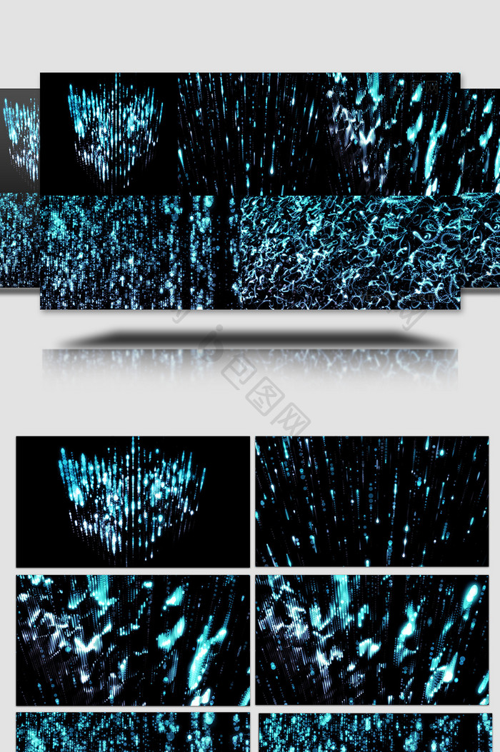 蓝色炫光粒子元素视频AE模板