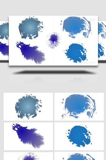 中国风水墨喷雾墨迹特效元素图片