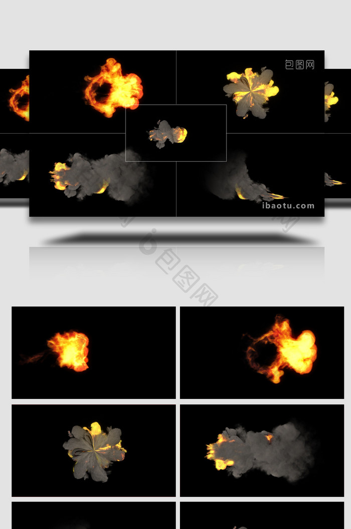 火焰喷射烟雾动画特效元素