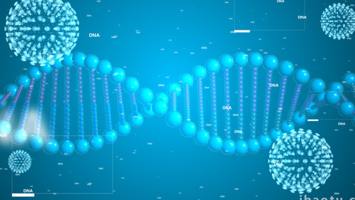 蓝色医疗DNA背景视频AE模板