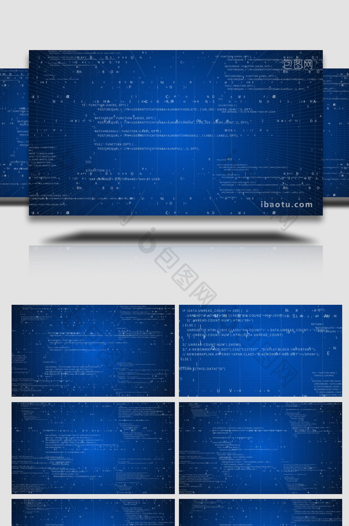 科技感大数据数字流背景视频AE