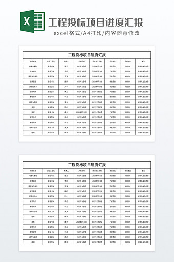 工程投标项目进度汇报图片