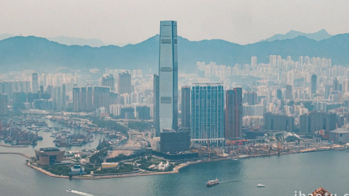 震撼城市香港环球贸易大楼延时