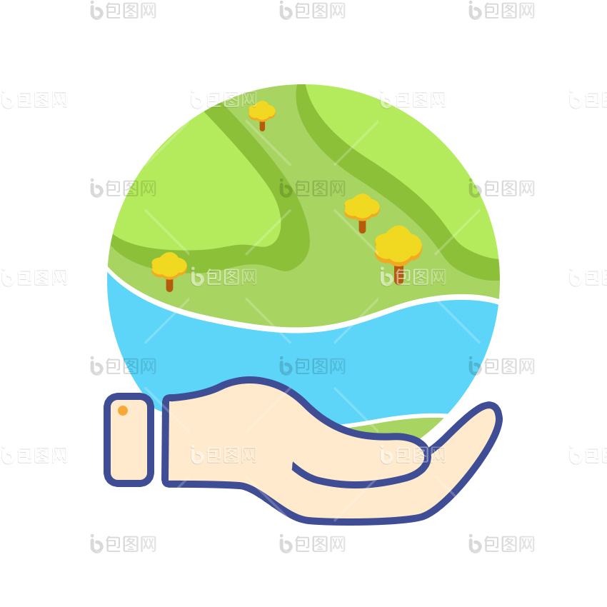 绿色简约手捧绿色地球环境gif动图下载-包图网