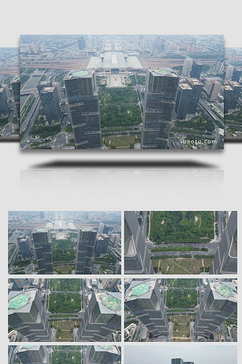 河南郑州绿地双子塔地标建筑航拍图片