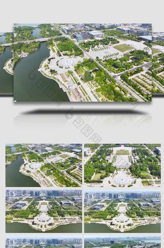 城市地标徐州人民广场4k航拍