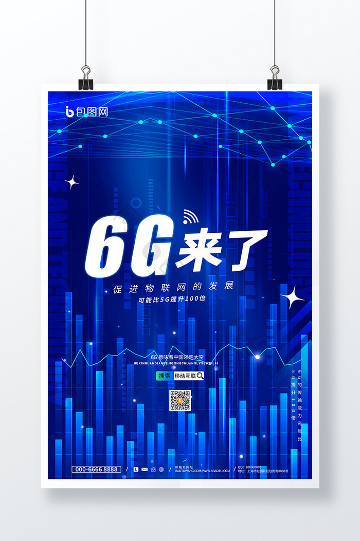 大气科技互联网6g来了科技海报