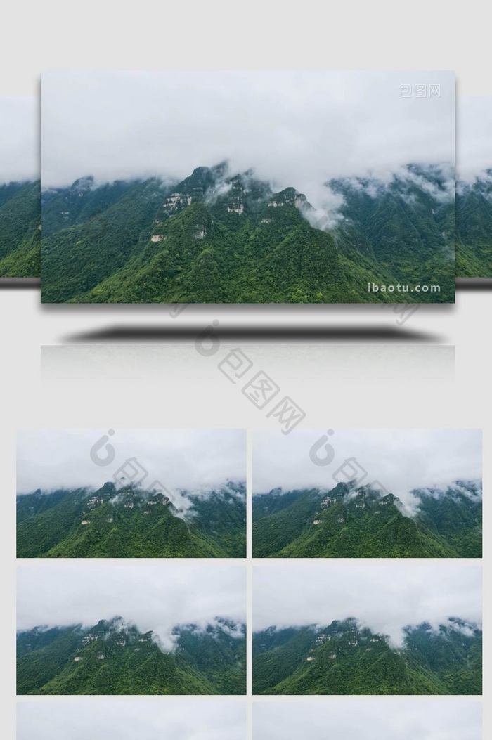 自然风光山峰大山云雾缭绕延时