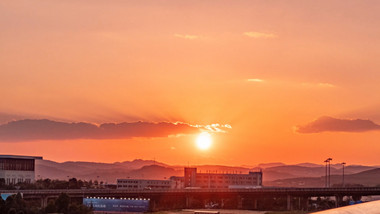 城市唯美日落夕阳风光延时