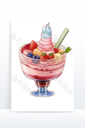 夏天夏日冷饮冰饮蓝莓冰淇淋冰凉图片