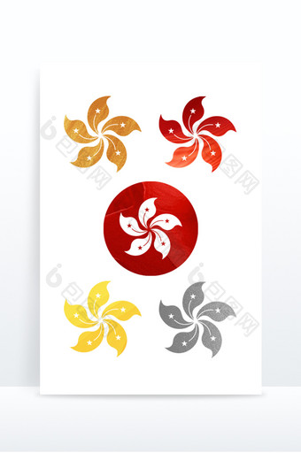 香港紫荆花标志装饰元素图片