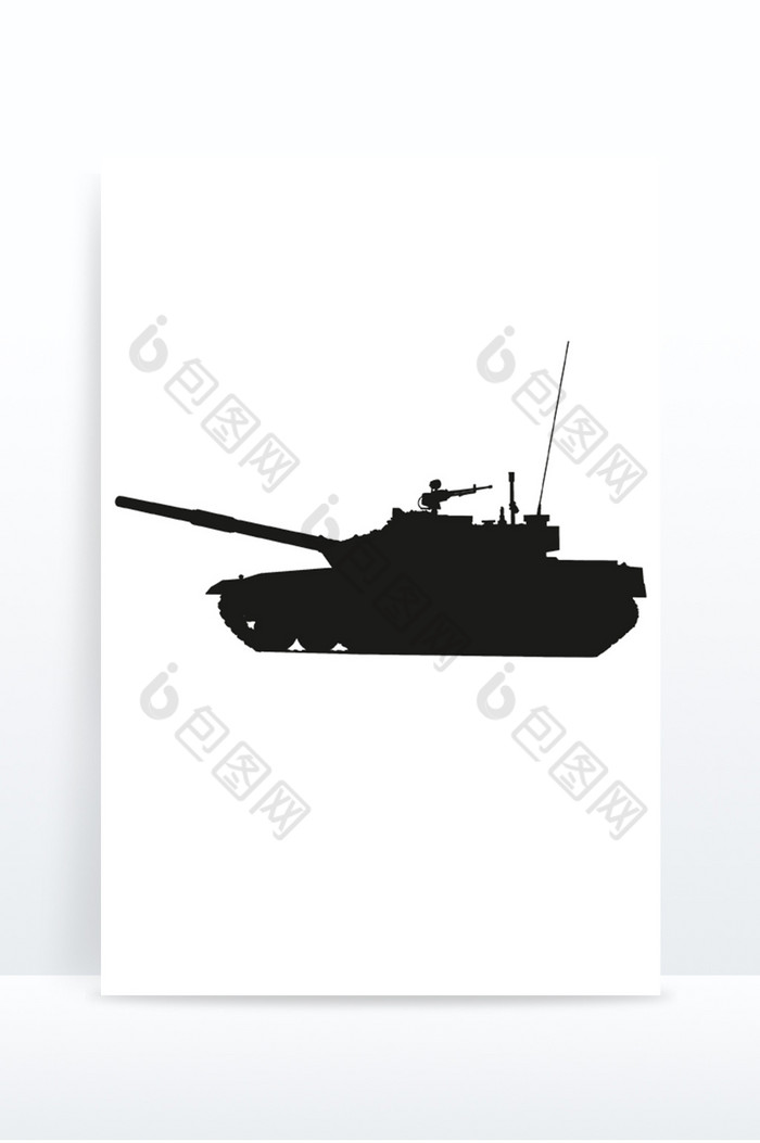 建军节军事坦克插画剪影图片图片