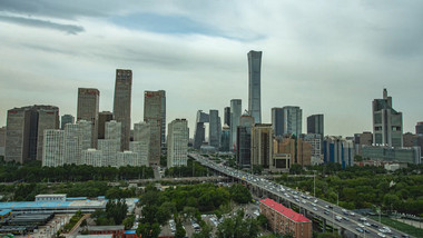 震撼北京国贸商业中心大楼实拍延