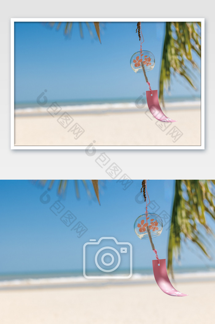 夏日风景海边沙滩风铃图片图片