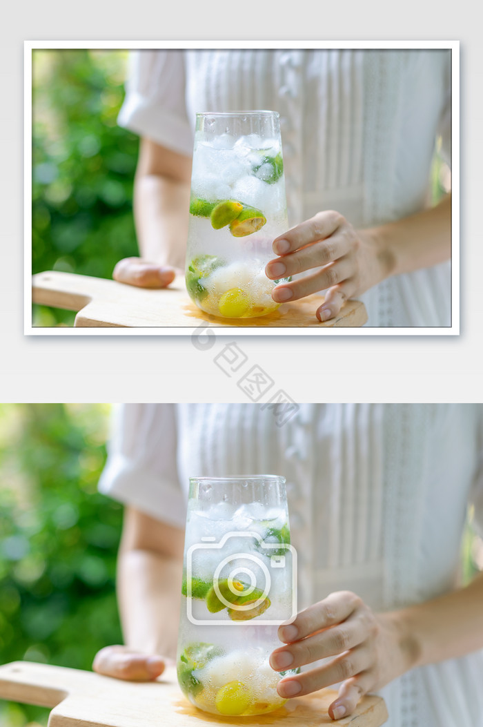 夏日饮料清凉冰冻柠檬茶图片