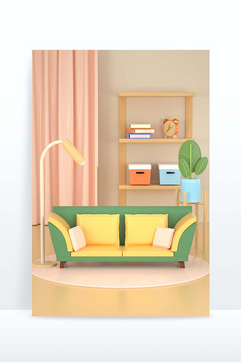 3D家庭家具场景房间三维模型图片