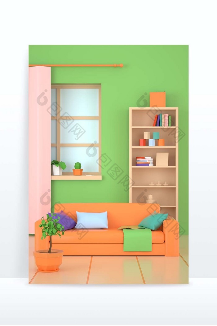 3D立体房间家庭三维模型