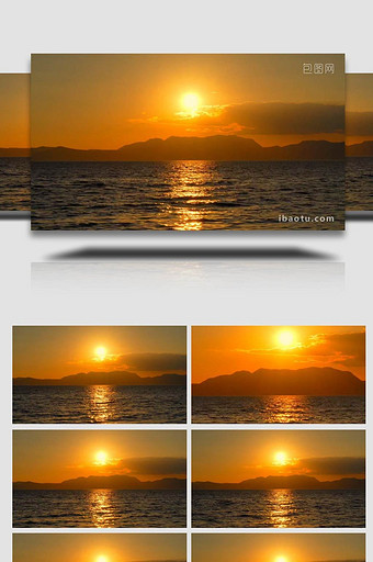 海边金色夕阳日落唯美4K延时图片