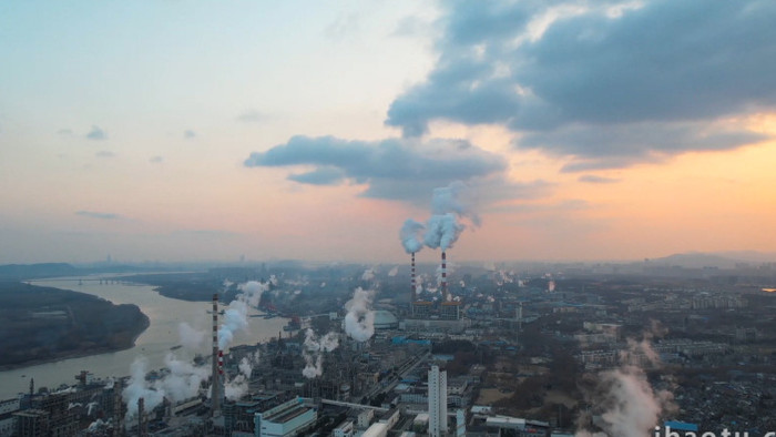 化工厂污染排放环境污染4K航拍