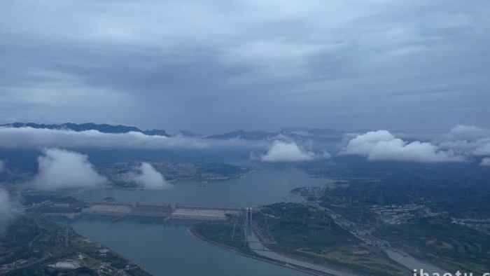 自然风光震撼三峡大坝西陵峡航拍