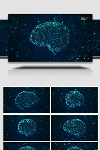 大脑模型数字科幻循环视频素材图片