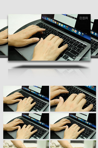 商务场景敲击键盘办公实拍视频图片