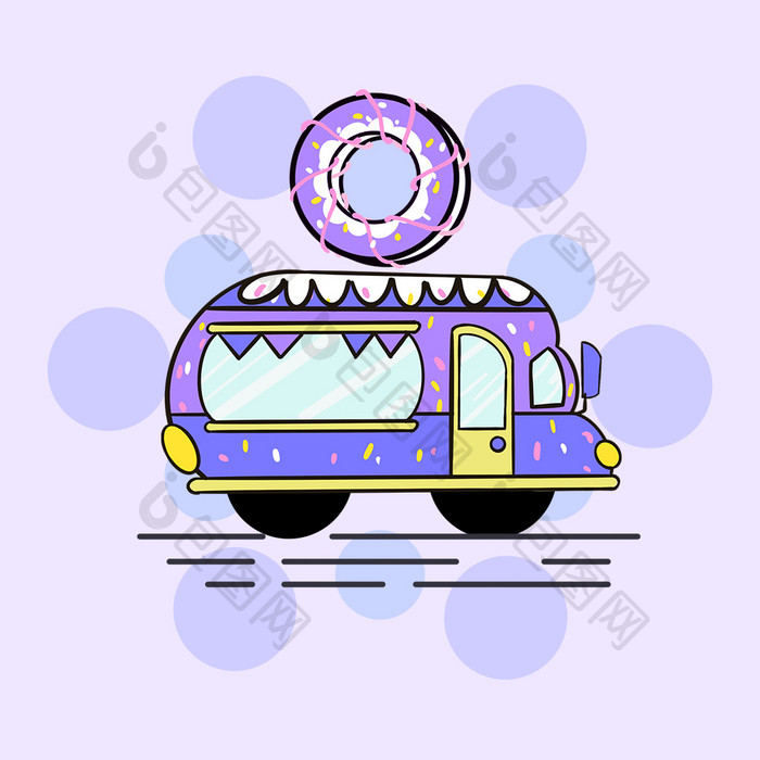 甜甜圈车动图GIF