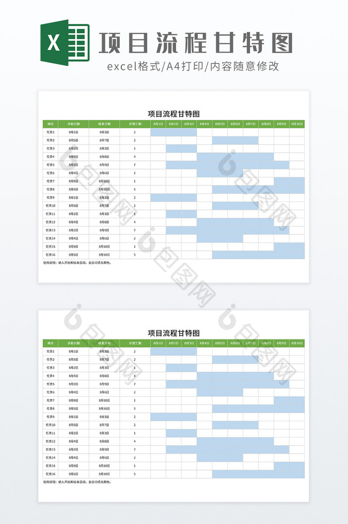 实用项目流程甘特图图片图片