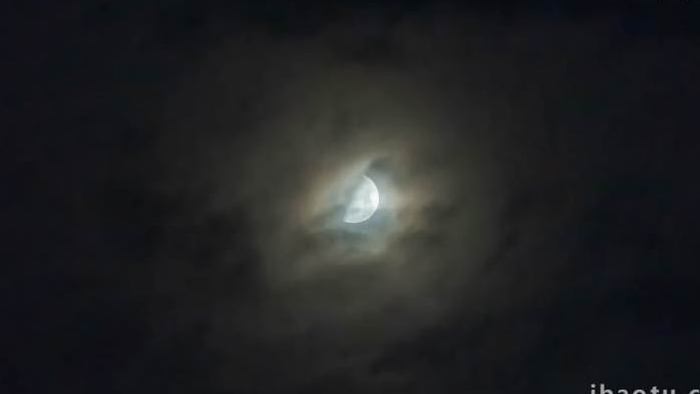 夜空月亮延时摄影4k