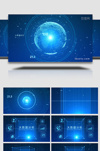 蓝色高端科技融媒体视频AE模板图片