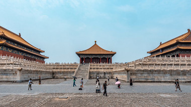 旅游大气北京故宫古建筑人流延时