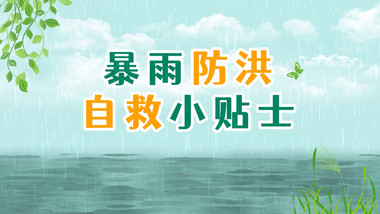 暴雨防洪自救MG动画小贴士AE模板