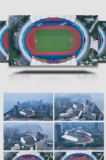 杭州亚运上城体育中心4K航拍图片