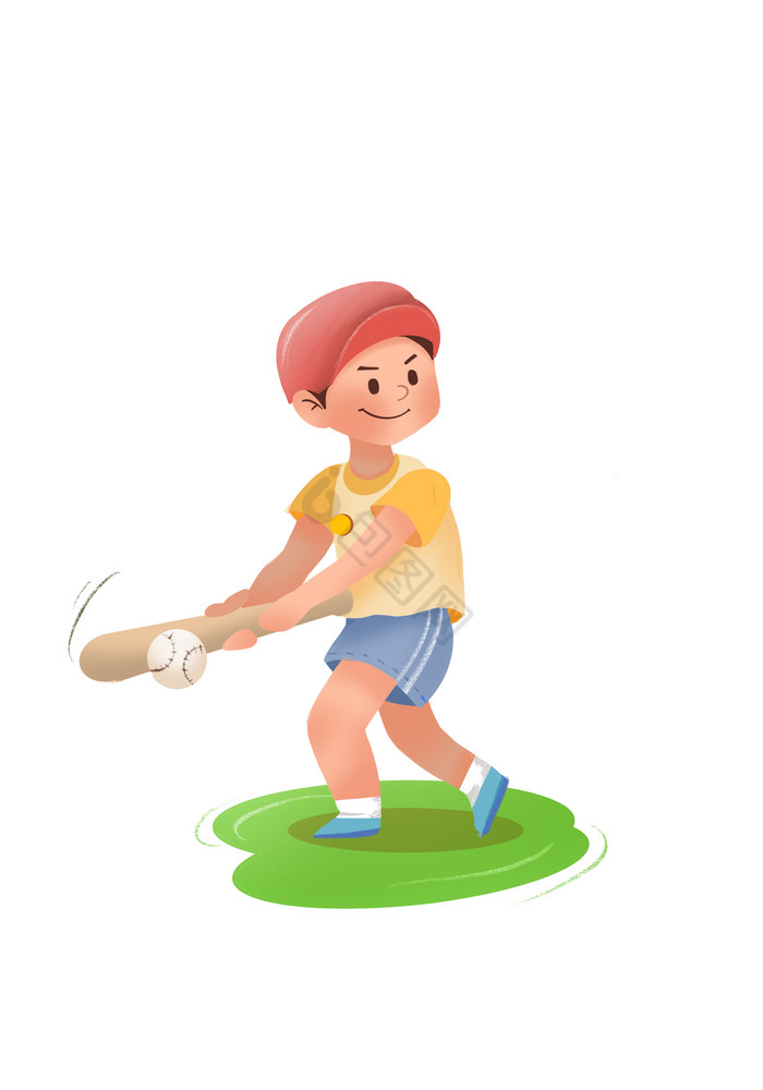 儿童运动形象棒球图片