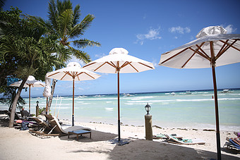 海边太阳伞图片