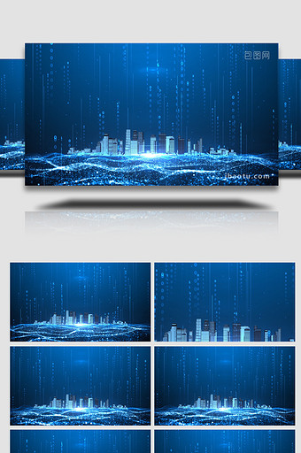 蓝色科技全景城市AE模板图片