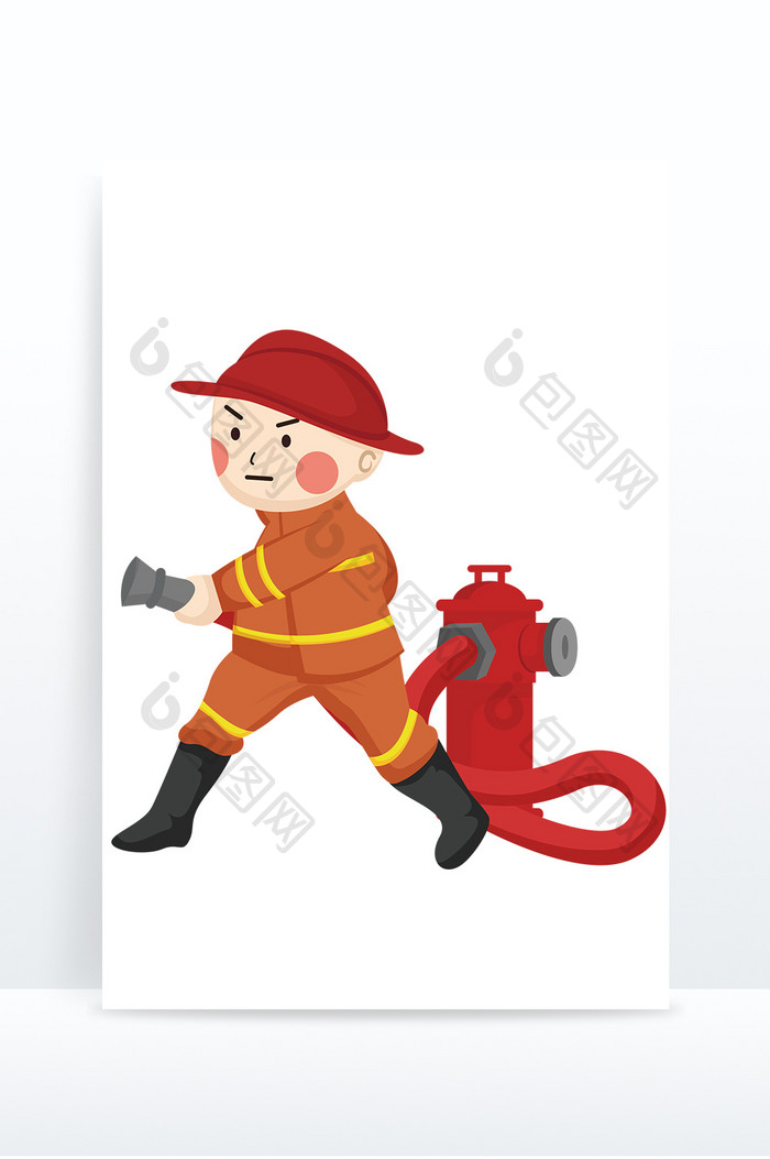 消防安全日消防员元素
