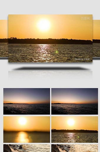 北戴河海边日出空镜实拍图片