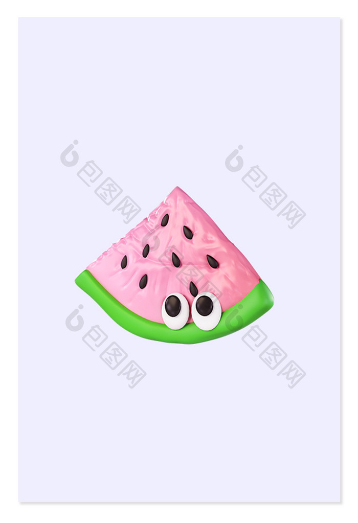 3d立体夏季膨胀风西瓜水果图标