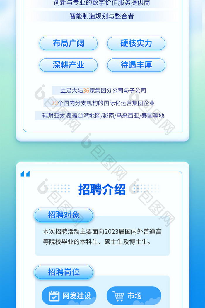 人才招聘校招3d信息H5长图