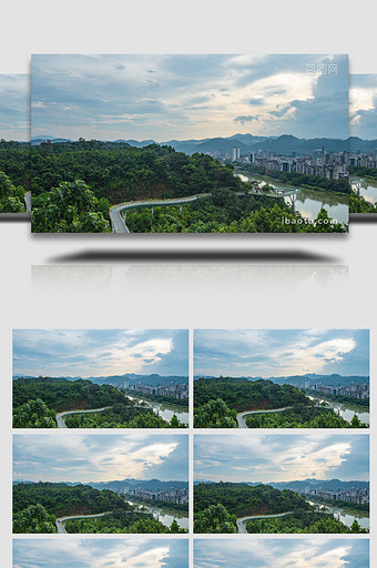大气沙县城市山道观景平台实拍图片