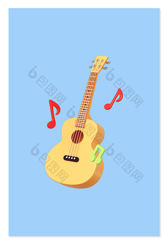 C4D教育科目元素音乐乐器吉他