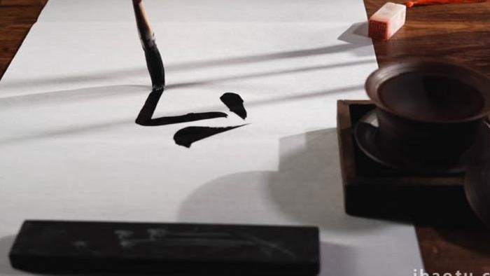 中国风书法毛笔节气白露实拍视频